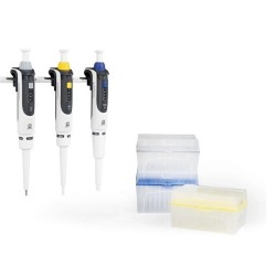 Brand Otomatik Pipet Seti 0,1-1 ul, 0,5-10 ul,10-100 ul Pipetler, Askıları ve Kutulu Uçları ile Komple