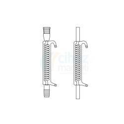 CMT-SS01-0300 Spiralli soğutucu, Çift Şilifli NS: 29/32, Ceket Boyu 300 mm