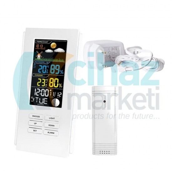 CMT-WS35S Dijital İç Dış Termometre - Wireless Hava Takip Sistemi - İç ve Dış Mekan Sıcaklık, Nem, Hava Durumu Ölçer – Beyaz CMT-WS35S Dijital İç Dış Termometre - Wireless Hava Takip Sistemi - İç ve Dış Mekan Sıcaklık, Nem, Hava Durumu Ölçer – Beyaz
