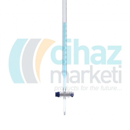 CMTECH Cam Büret - 25 ml 0.10 ml Taksimat Teflon Musluk CMTECH Cam Büret - 25 ml 0.10 ml Taksimat Teflon Musluk