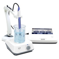 DLAB DPC100T Masaüstü Dokunmatik Ekranlı pH, ORP, İletkenlik, TDS, Tuzluluk, Direnç ve Sıcaklık Ölçer, Manyetik Karıştırıcı, D201G pH Probu, DCON201TG İletkenlik Probu ve DTEMP-01 Sıcaklık Probu ile