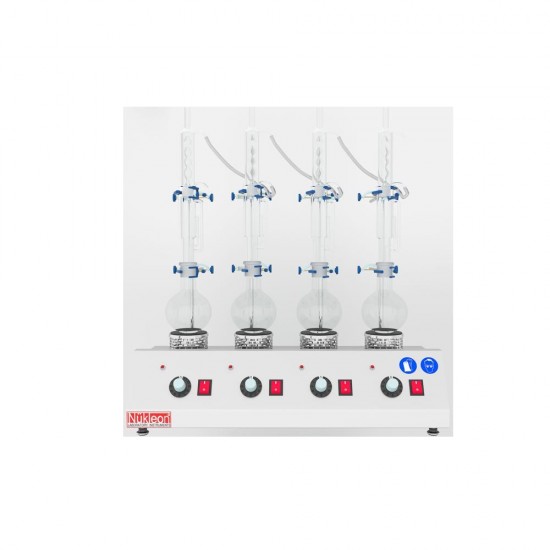 Nükleon NYC-100-4 Soxholet Yağ Tayin Cihazı, 4'lü Cam Malzeme Takımı, 250 veya 500 ml Balonlar ile Çalışma Özelliği, Ayrı Ayrı Sıcaklık Ayar Düğmesi Nükleon NYC-100-4 Soxholet Yağ Tayin Cihazı, 4'lü Cam Malzeme Takımı, 250 veya 500 ml Balonlar ile Çalışma Özelliği, Ayrı Ayrı Sıcaklık Ayar Düğmesi