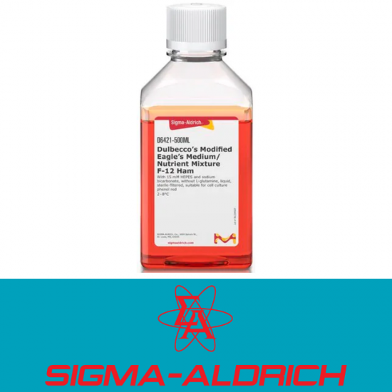 Sigma-Aldrich D6421-500ML DMEM/F-12 WITH HEPES, SODIUM BICARBONATE AND SODIUM PYRUVATE, WITHOUT ʟ-GLUTAMINE, LIQUID, STERILE-FILTERED, SUITABLE FOR CELL CULTURE Sigma-Aldrich D6421-500ML DMEM/F-12 WITH HEPES, SODIUM BICARBONATE AND SODIUM PYRUVATE, WITHOUT ʟ-GLUTAMINE, LIQUID, STERILE-FILTERED, SUITABLE FOR CELL CULTURE