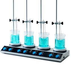 VELP AM4 Dijital PRO Sistem Çoklu Isıtıcılı Manyetik Karıştırıcı + Prob, Destek Çubuğu ve Kelepçe