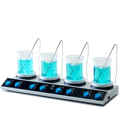 VELP AM4 Dijital PRO Sistem Çoklu Isıtıcılı Manyetik Karıştırıcı + Prob, Destek Çubuğu ve Kelepçe