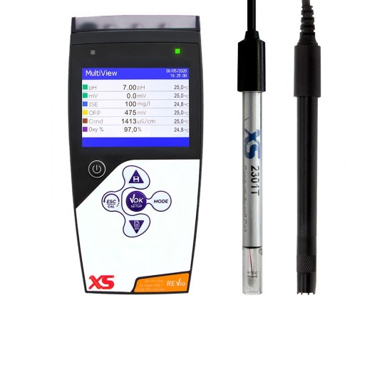 XS Instruments Revio Taşınabilir Multiparametre Ölçer + 2301T İletkenlik Hücresi + DO7/3MT Polarografik Çözünmüş Oksijen Sensörü XS Instruments Revio Taşınabilir Multiparametre Ölçer + 2301T İletkenlik Hücresi + DO7/3MT Polarografik Çözünmüş Oksijen Sensörü
