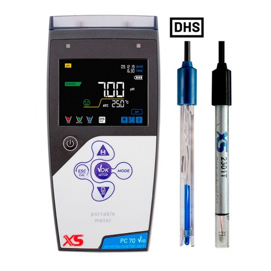 XS Instruments PC 70 Vio Taşınabilir Multiparametre Ölçer + XS 201 T DHS Dijital pH Elektrotu + 2301T İletkenlik Hücresi XS Instruments PC 70 Vio Taşınabilir Multiparametre Ölçer + XS 201 T DHS Dijital pH Elektrotu + 2301T İletkenlik Hücresi