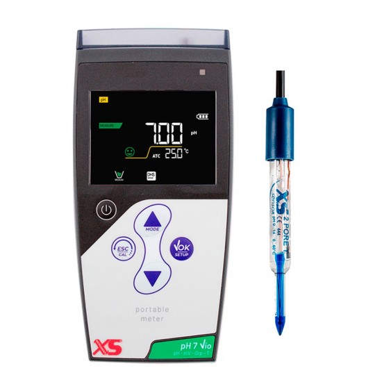 XS Instruments pH 7 Vio Taşınabilir pH Metre + Gıda Uygulamaları İçin XS 2 Pore T Penetrasyon Elektrotu XS Instruments pH 7 Vio Taşınabilir pH Metre + Gıda Uygulamaları İçin XS 2 Pore T Penetrasyon Elektrotu
